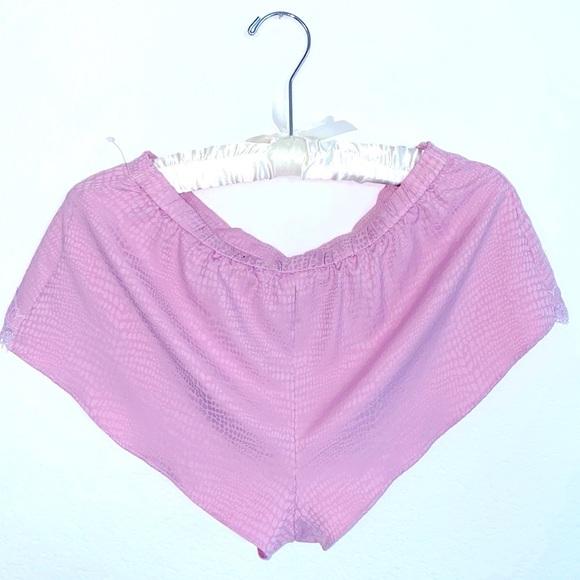 2 Pc Very Sexy Pink Lace Sleep Set Satin Silky Lounge: Top Short XSmall - Picture 10 of 12